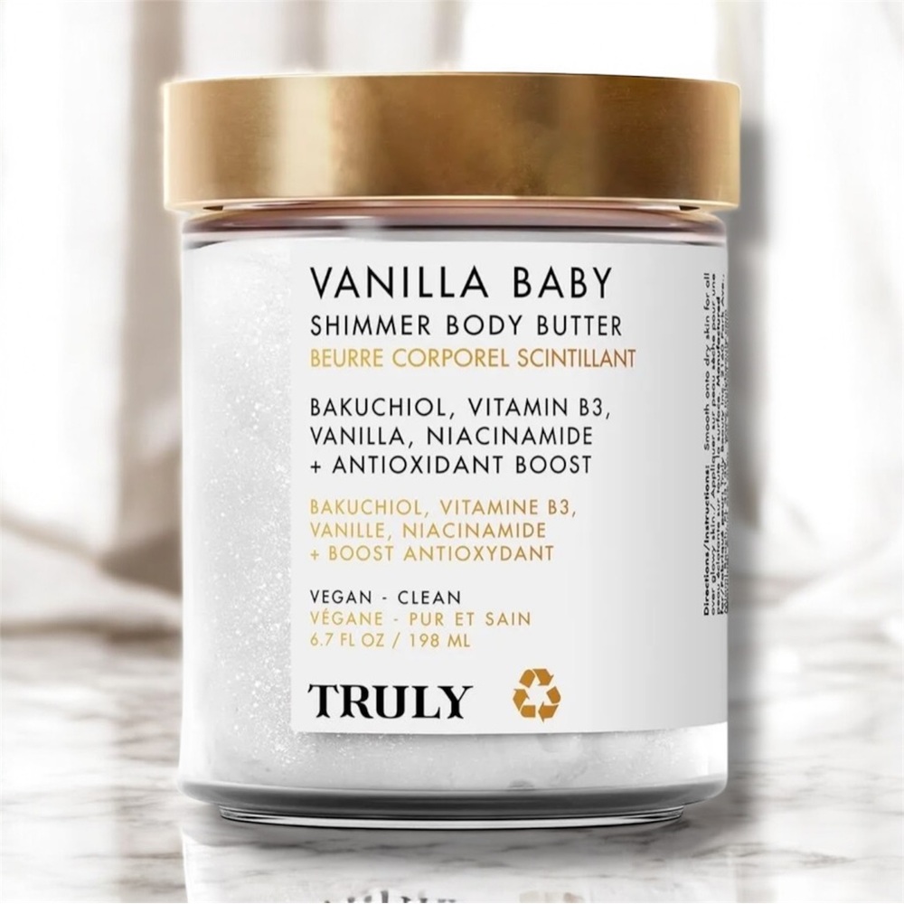 TRULY — VANILLA BABY SHIMMER BODY BUTTER — FULL SIZE 6.7oz/198ml (BRAND NEW)